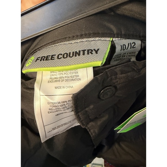 Kids Snow Pants Lot 2 Black Insulated Ski Snowboarding Sz 10 12 Free Country NEW - Picture 7 of 7